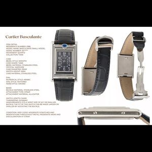 Cartier Tank Basculante | Ref 2386 | Alligator Strap + Deployant Clasp